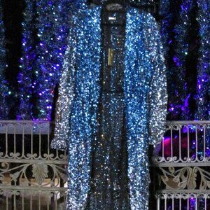 Sequin Blue and Silver Hombre Effect Duster
